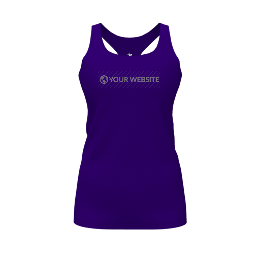 [FT0TRBPP-FYS-LOGO2] Decker Racerback Tank Top (Female Youth S, Purple, Logo 2)