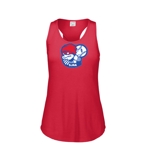 [3078.V96.S-LOGO1] Ladies Tri Blend Tank Top (Female Adult S, Red, Logo 1)