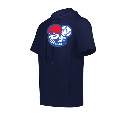 [222605.065.S-LOGO1] YOUTH VENTURA SOFT KNIT SHORT SLEEVE HOODIE (Youth S, Navy, Logo 1)